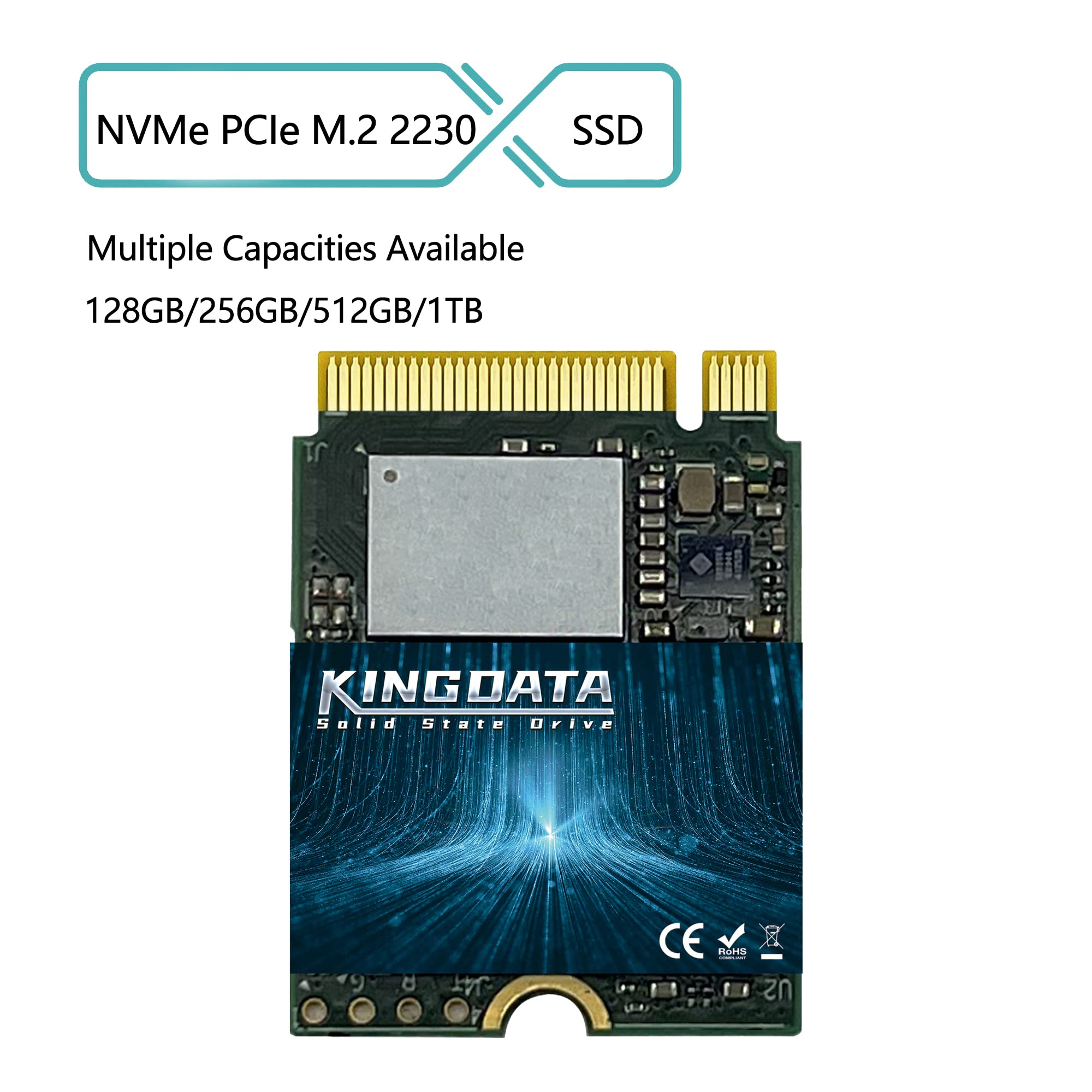 KINGDATA 256GB M.2 2230 NVMe PCIe SSD Gen 4.0X4 - Internal Solid State Drive Compatible with PS5, Steam Deck, Microsoft Surface, Ultrabook, Laptop, Desktop (256GB, M.2 2230 NVMe 4.0)