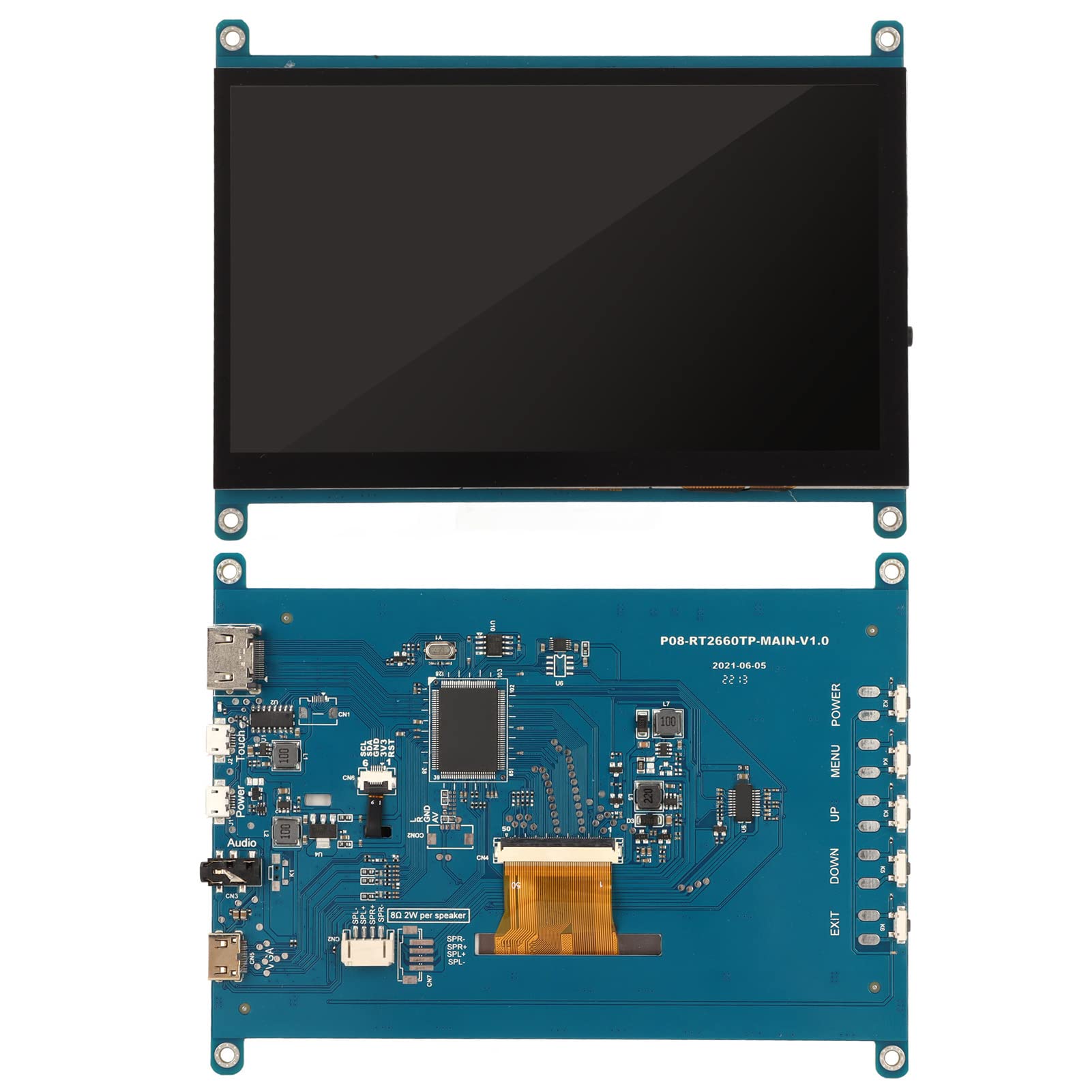 Septpenta for Raspi 7 Inch Screen, 1024X600 Resolution,178 Degree Viewing Angle, Copy Extension and Second Screen Mode 3 Application Mode, HD Multimedia Interface for Raspi 4/3/2/1/BB