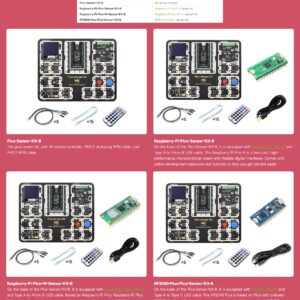 Waveshare Entry-Level Sensor Kit Compatible with Raspberry Pi Pico, Including Pico Expansion Board and 15 Common Modules-Sensor Kit Only