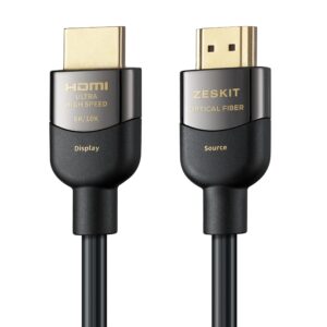 Zeskit Optical Fiber 10m (33ft) 48Gbps Ultra High Speed HDMI Cable 8K60 4K120 144Hz eARC HDR HDCP 2.2 2.3 Compatible with Dolby Vision Apple TV 4K Roku Sony LG Samsung Xbox Series X RTX 3080 PS4 PS5