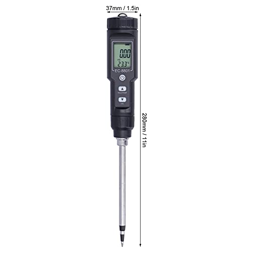 Zerodis Digital Direct Soil EC Meter Electrical Conductivity Temperature Tester, Multipurpose Conductivity Tester with LCD Display