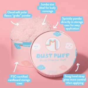 Megababe Sweat Absorbing 2-Piece Bundle - Body Dust Powder 6 oz & Dust Puff | Sweat-Absorbing, Talc-Free