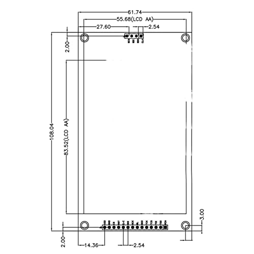 BOTEGRA TFT LCD Display Module, 480x320 HD SPI Serial Optional Touch Function TFT LCD Touch Screen Display ILI9488 Driver for Development Board