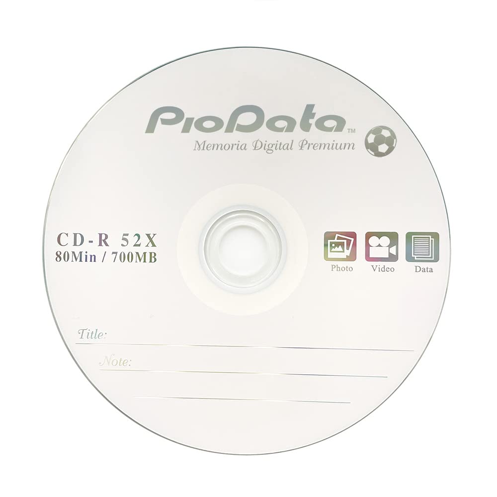 PioData CD-R 52X 700MB Logo Top Recordable Media - 100 Disc Cake Box Spindle Blank CDs for Burning Music Bulk Writable CD Discs 100pk