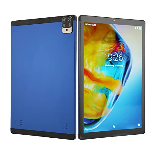 Qinlorgo Gaming Tablet, 5000mAh Octa Core CPU 10 Inch Tablet Blue for Travel (US Plug)