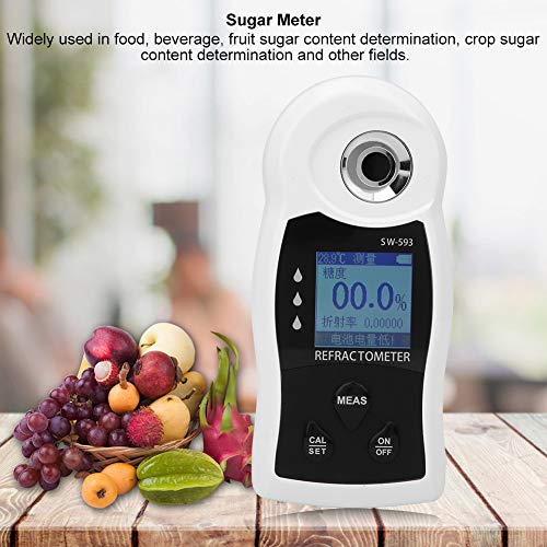 Refractormeter, Fast Measurement Speed Saccharimeter Easy to Use with 1 X Instruction Manual for Food for Beverage