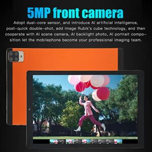 Shanrya Gaming Tablet, Support Fast Charging 100-240V 4GB RAM 64GB ROM 5G WiFi HD Tablet Calling Support Orange 5MP Front 8MP Rear for Study (US Plug)