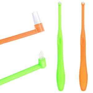 Ouligay 2Pcs Tufted Toothbrush Trim Toothbrush End-Tuft Tapered Toothbrush Single Compact Interdental Interspace Brush Orthodontic Soft Trim Toothbrush for Detail Cleaning