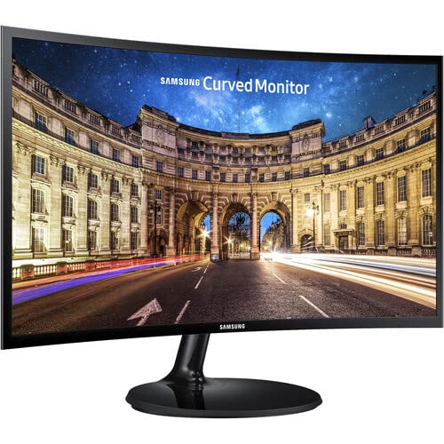 SAMSUNG 24 Inch Curved Computer Monitor, LC24F390FHNXZA LED Screen 60Hz Full HD 1080P Gaming Slim Design for Home and Office use, Wholesalehome Mouse Pad Included Black