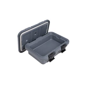 Jiwins Insulated Food Pan Carrier, Top Loader Pan Carrier, Stackable, for Restaurant Canteen, Gray, Suitable for 4" Deep Pans