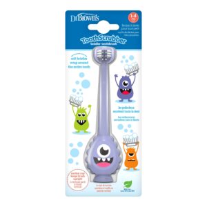 Dr. Brown's ToothScrubber Toddler Toothbrush, Monster and Crocodile, 2-Pack