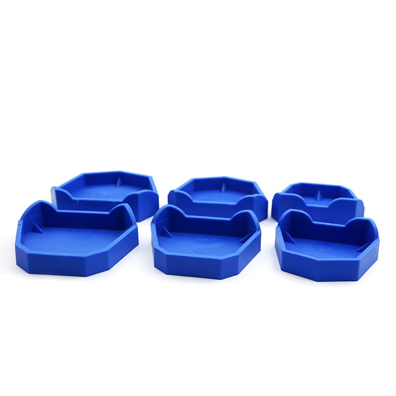 MrHugoo 6 Pcs Blue Base Former Kit Dental Lab Model Base Set Plaster Mold Filling Gypsum Base