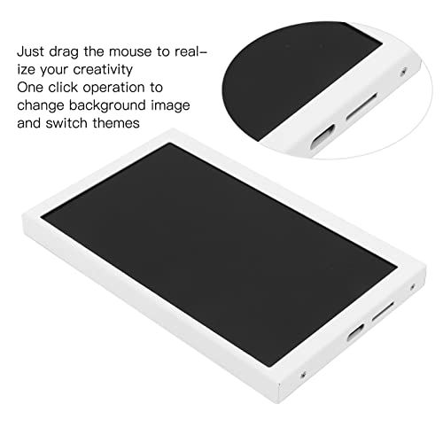 soobu Display Screen, Multithemed 5-inch ABS Monitor, Simple Connection Brightness, Seamless Adjustment for Mini Chassis (White)