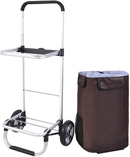 Shopping Trolley on Wheels Multi Function Shopping Cart Folding Portable Climbing Stair Trolley Trailer,Insulation Trolley Frame Drawstring Sealing Storage Hand Trucks,