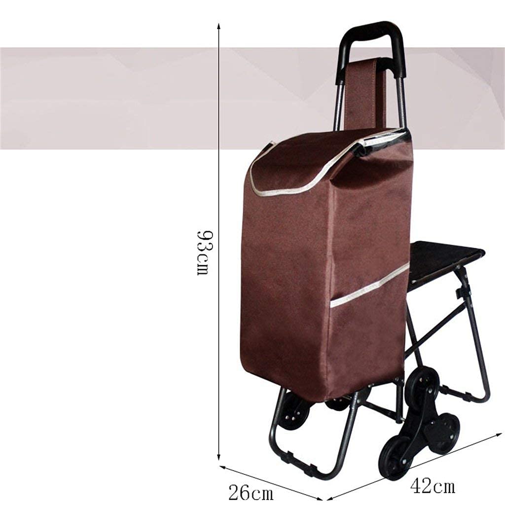 Shopping Trolley on Wheels Multi Function Shopping Cart Trip Senior People Cart Trolley Climbing Stairs Cart Supermarket to Buy Food Can Take A Seat Lever Car Storage Hand Trucks,#1,Shopping Trol