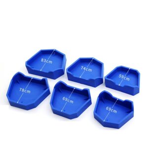 MrHugoo 6 Pcs Blue Base Former Kit Dental Lab Model Base Set Plaster Mold Filling Gypsum Base