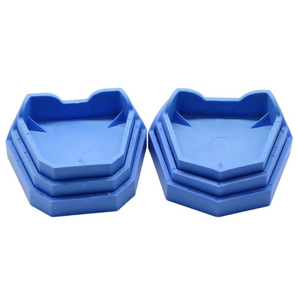 MrHugoo 6 Pcs Blue Base Former Kit Dental Lab Model Base Set Plaster Mold Filling Gypsum Base