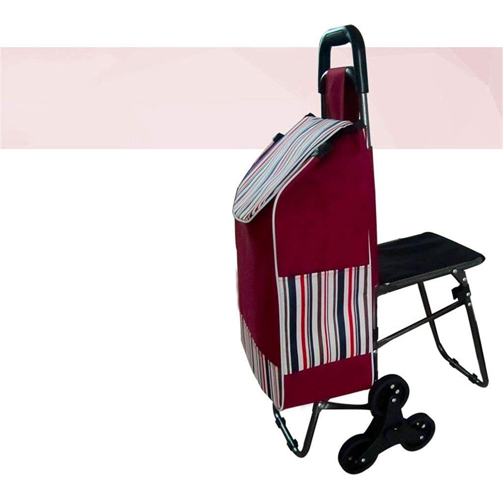 Shopping Trolley on Wheels Multi Function Shopping Cart Trip Senior People Cart Trolley Climbing Stairs Cart Supermarket to Buy Food Can Take A Seat Lever Car Storage Hand Trucks,#1,Shopping Trol