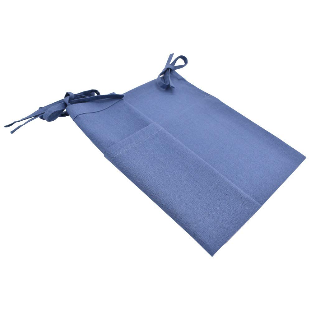 MIRYOKAER Baby Nursery Crib Organizer, Linen Bedside Hanging Storage Bag, 2 Pockets Diaper Organizer for Baby Cribs and Toys, Blue