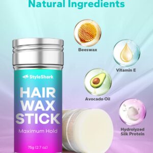 KMEIVOL Slick Hair Wax Stick (2 Count), Gel Stick for Hair Wig (2.7 Ounce*2) Hair Styling Products