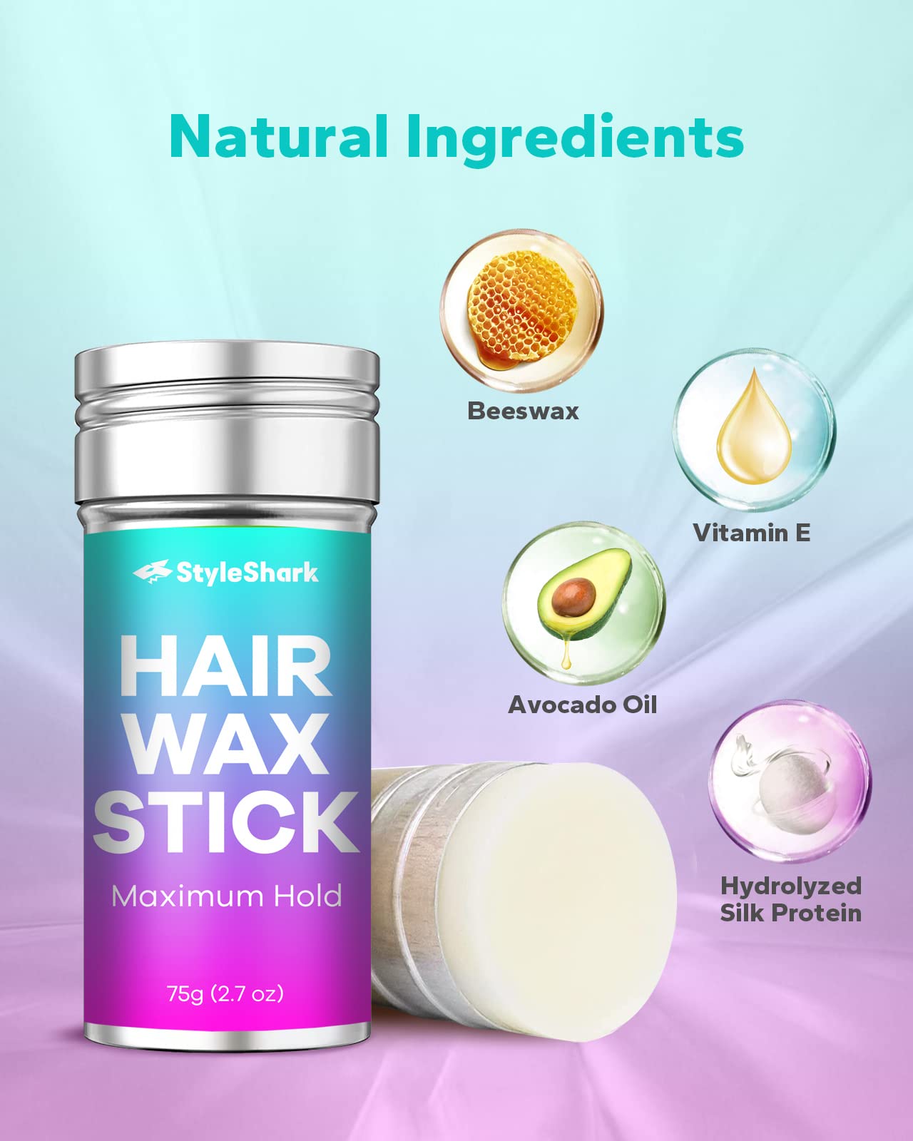 KMEIVOL Slick Hair Wax Stick (2 Count), Gel Stick for Hair Wig (2.7 Ounce*2) Hair Styling Products