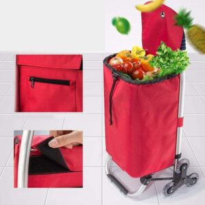 Shopping Trolley on Wheels Multi Function Shopping Cart Folding Rolling Bag with 3 Wheels for Climb Stair Grocery Laundry Utility Storage Hand Trucks,