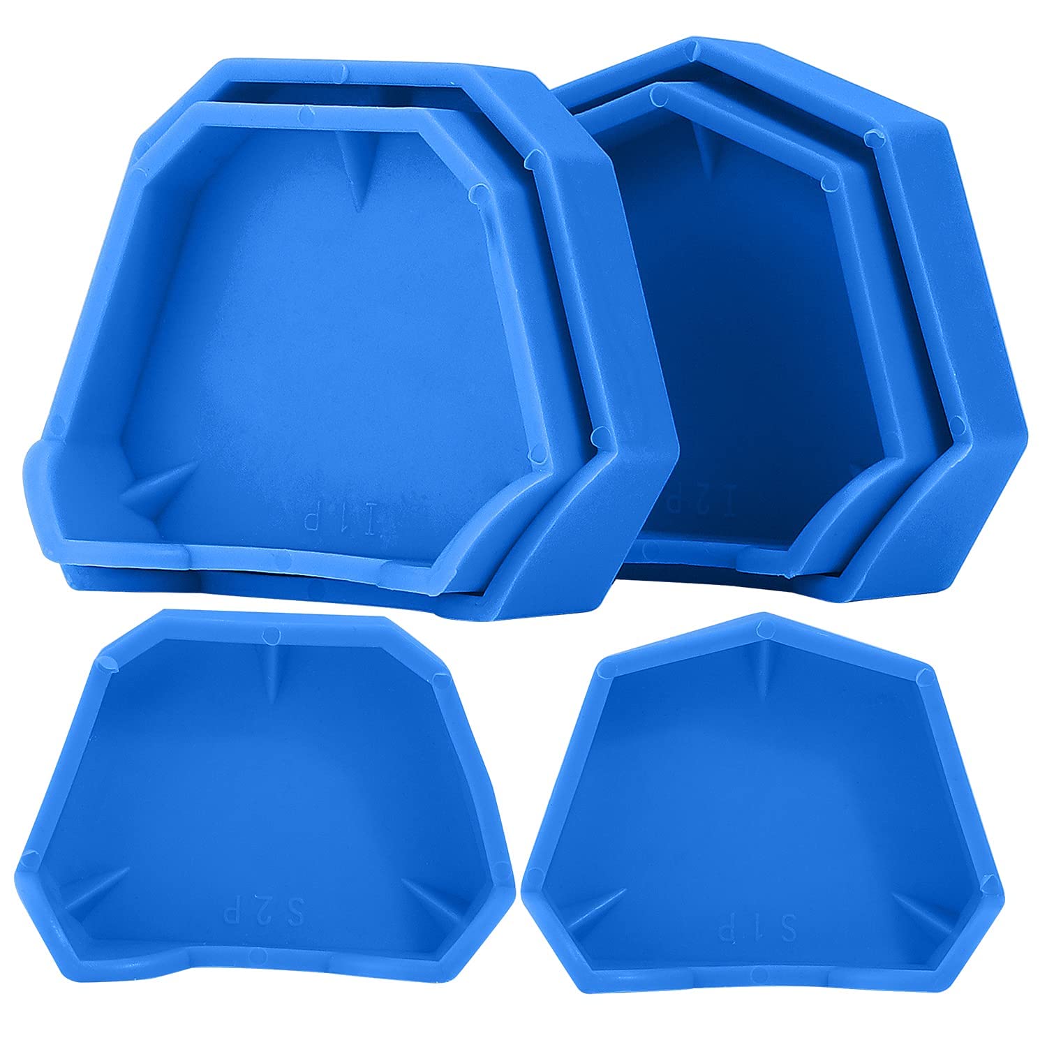 MrHugoo 6 Pcs Blue Base Former Kit Dental Lab Model Base Set Plaster Mold Filling Gypsum Base