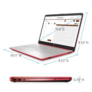 HP Newest 15.6" HD Laptop Computer, Intel Quad-core Pentium Processor, 16GB RAM, 256GB SSD, Office 365 1-Year, Numeric Pad, Webcam, Ethernet, Wi-Fi, Bluetooth, Windows 11 Home(S Mode), Red, /Battery