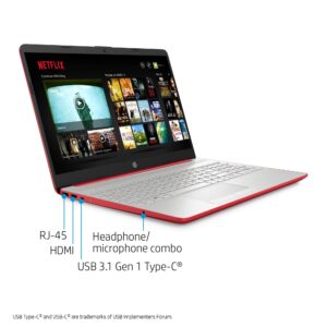 HP Newest 15.6" HD Laptop Computer, Intel Quad-core Pentium Processor, 16GB RAM, 256GB SSD, Office 365 1-Year, Numeric Pad, Webcam, Ethernet, Wi-Fi, Bluetooth, Windows 11 Home(S Mode), Red, /Battery