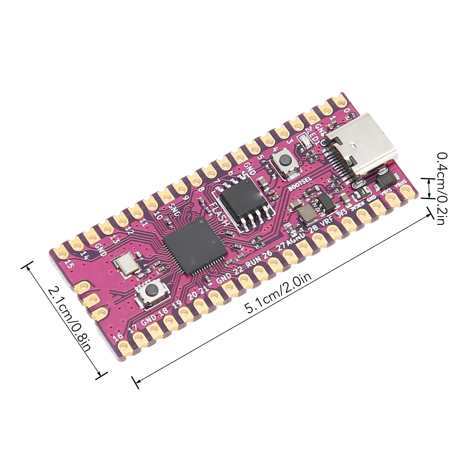 Microcontroller Board for Raspberry Pi Pico RP2040, Dual Core ARM Cortex M0+Processor Flexible Microcontroller Module