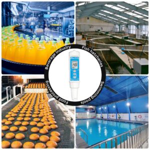 PH Meter PH-222, Pen Type,All in one pH Meter with Replaceable Electrode & Digital Display for Fish Hatcheries,Food Processing Industries