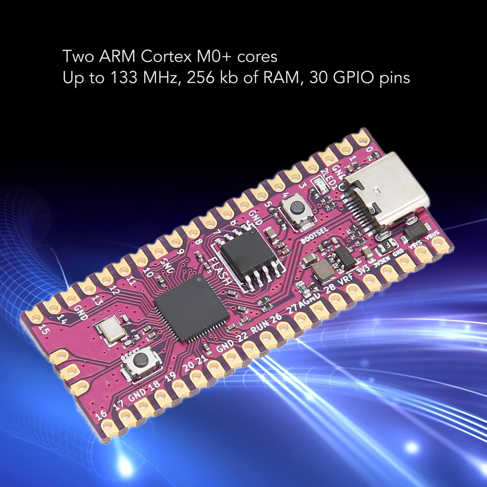 Microcontroller Board for Raspberry Pi Pico RP2040, Dual Core ARM Cortex M0+Processor Flexible Microcontroller Module