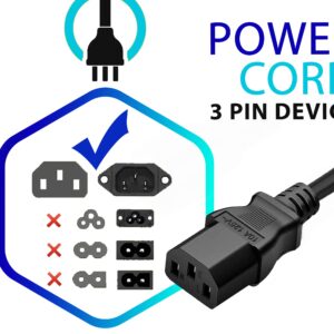 Parthcksi AC in Power Cord Outlet Plug Lead for Dell SE2416H SE2416HX 24" Screen Lit Monitor, SE2716H 27" Curved Screen Lit Monitor