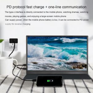 ZTGD 15.6'' Professional Portable Monitor (1920X1080) FHD, Portable Travel Monitor for Laptop USB-C HDMI Gaming Ultra-Slim Display w/Speaker, External Monitor for Laptop PC Phone PS5 Switch 13 B