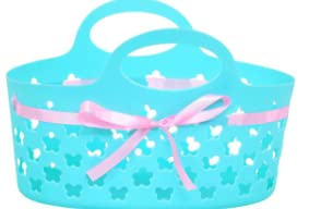 Easter Egg Hunt Oval Plastic Baskets with Ribbons(Pink, Purple, Blue and Yellow) With Special DTJS Easter Bonus