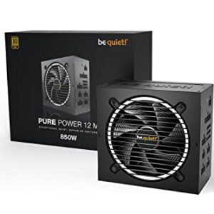 Pure Power 12 M 850W ATX 3.1, 80 Plus® Gold Modular Power Supply for PCIe 5.0 GPUs and GPUs with 6+2 pin connectors | 12VHPWR Cable Included, Silent 120mm be quiet! Fan | BN505