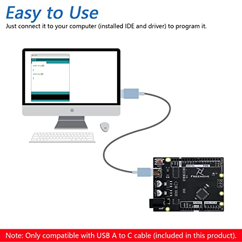 Freenove Control Board V4 (Compatible with Arduino IDE) with USB Type-C Interface, Detailed Instructions, Example Projects and Code