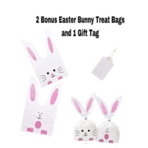 Easter Egg Hunt Oval Plastic Baskets with Ribbons(Pink, Purple, Blue and Yellow) With Special DTJS Easter Bonus