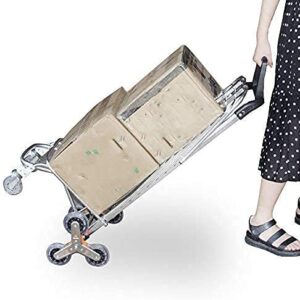 Shopping Trolley on Wheels Multi Function Shopping Cart Climbing Stairs with Adjustable Handle Tri-Wheel Household Vans Lightweight Collapsible Large Capacity Storage Hand Trucks,