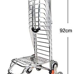 Shopping Trolley on Wheels Multi Function Shopping Cart Climbing Stairs with Adjustable Handle Tri-Wheel Household Vans Lightweight Collapsible Large Capacity Storage Hand Trucks,