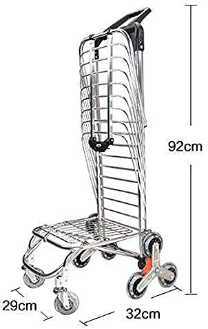 Shopping Trolley on Wheels Multi Function Shopping Cart Climbing Stairs with Adjustable Handle Tri-Wheel Household Vans Lightweight Collapsible Large Capacity Storage Hand Trucks,