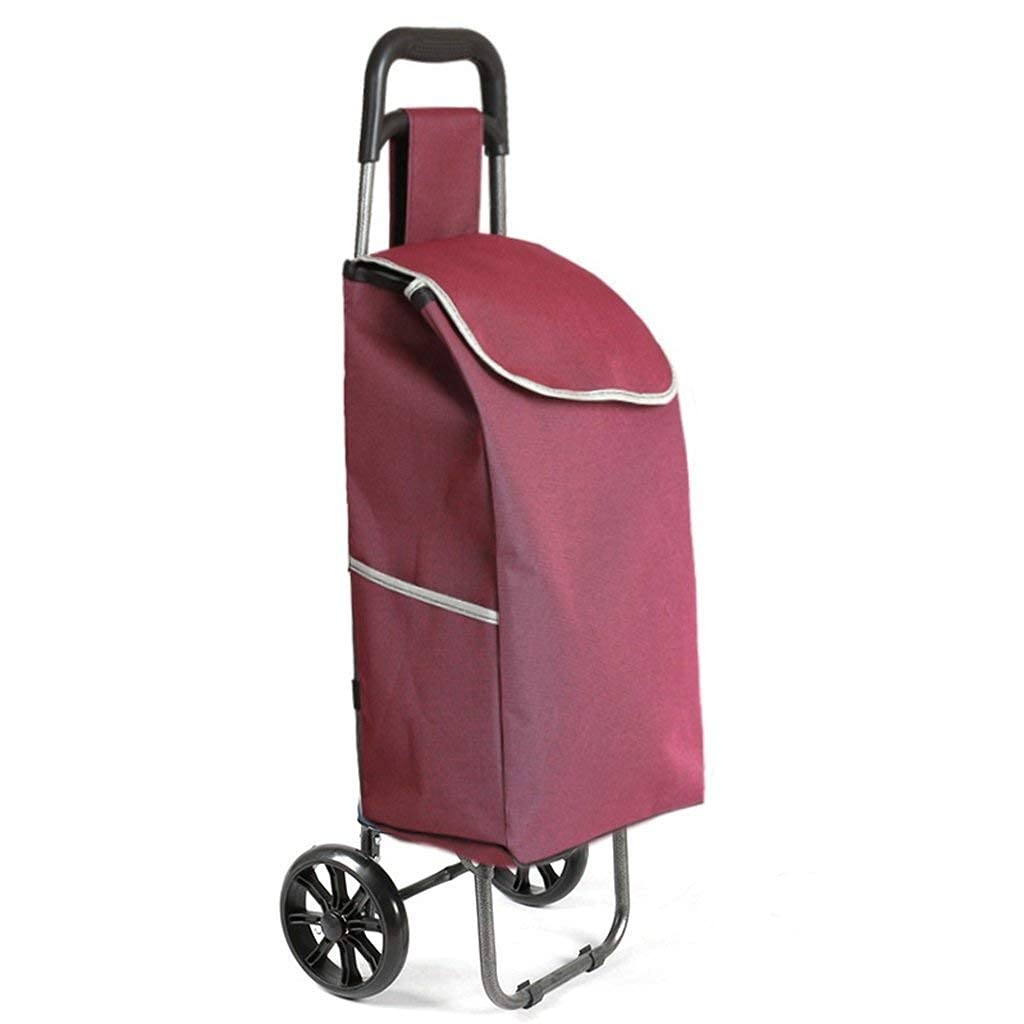 Shopping Trolley on Wheels Multi Function Shopping Cart Travel Elderly Collapsible Portable Cart Luggage Cart Lever Car Trolley Storage Hand Trucks,Navy Blue ,