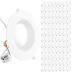 sunco 96 pack retrofit led recessed lighting 6 inch, 5000k daylight, dimmable can lights, baffle trim, 13w=75w, 1050 lm, damp rated - etl