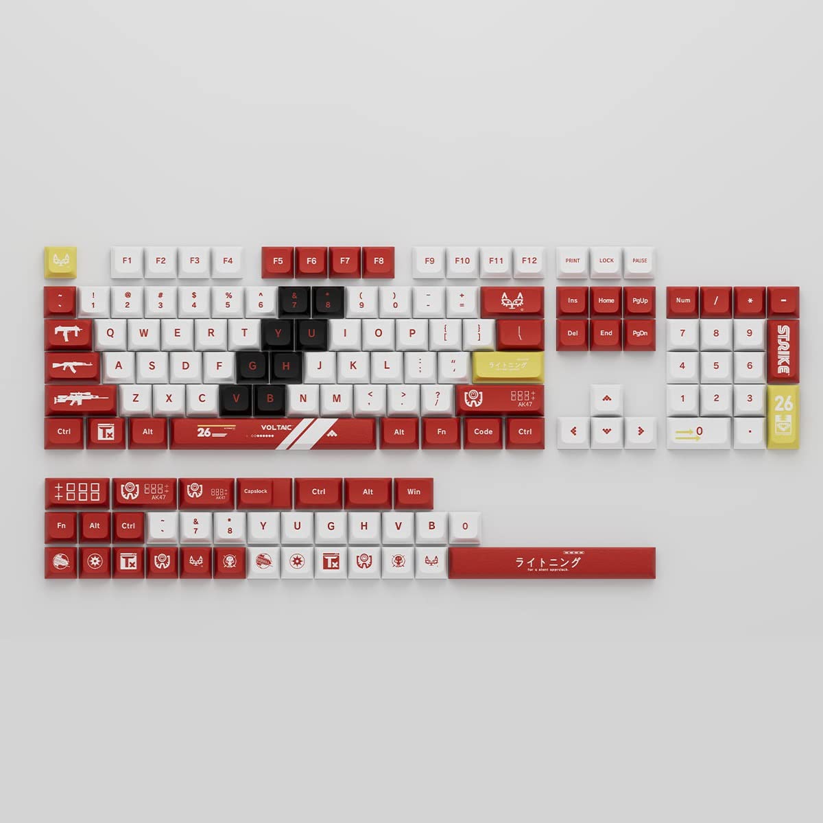 BTNCL CSGO Keycaps Set, PrintStream Bloodsport Dye-Sub XDA Profile PBT Keycap for Gaming Mechanical Keyboard (Color : Bloodsport)