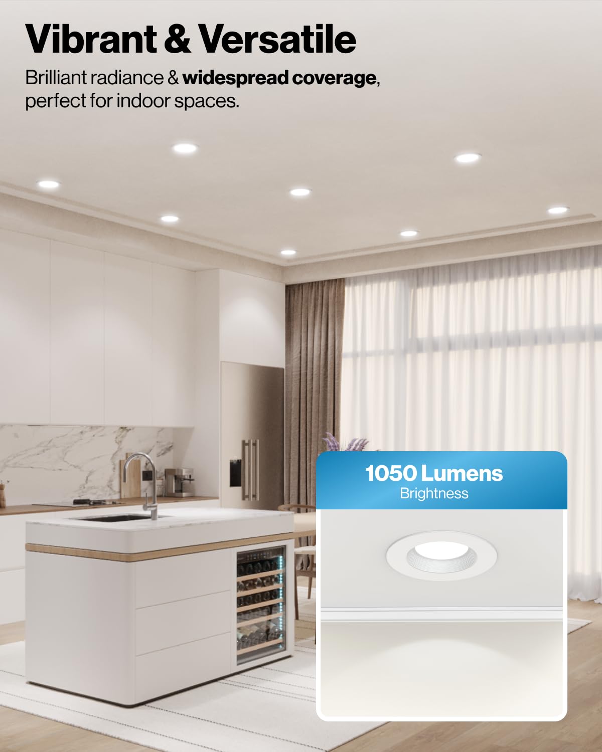 Sunco 96 Pack Retrofit LED Recessed Lighting 6 Inch, 5000K Daylight, Dimmable Can Lights, Baffle Trim, 13W=75W, 1050 LM, Damp Rated - ETL