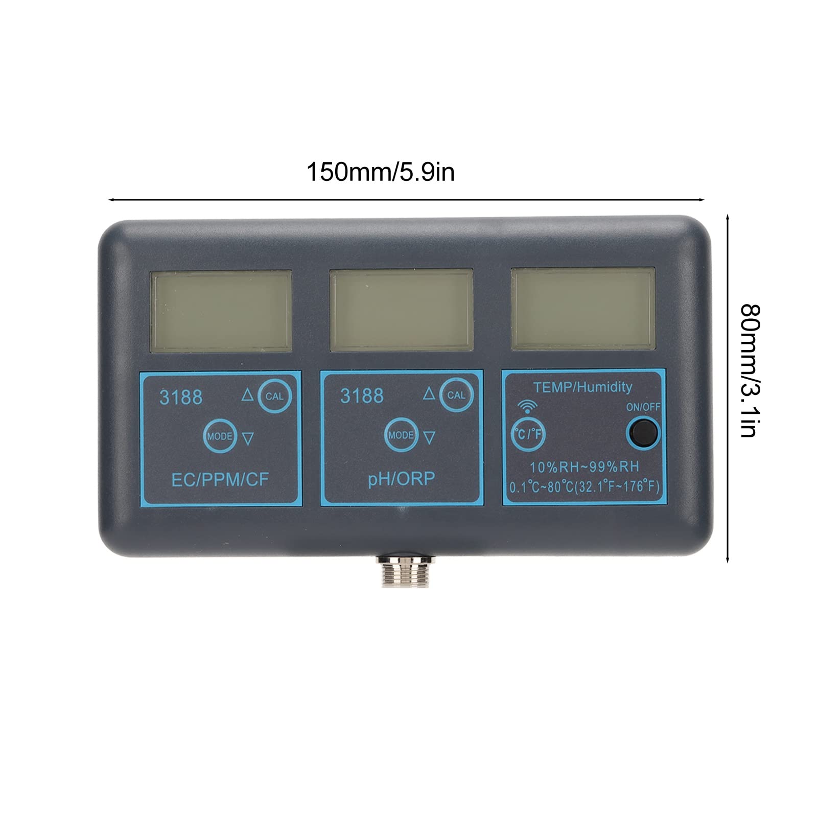 7 in 1 Water Quality Monitor Meter ABS Automatic Calibration with Power Plug Temperature and Humidity Detector for Tuya TDS ORP CF EC