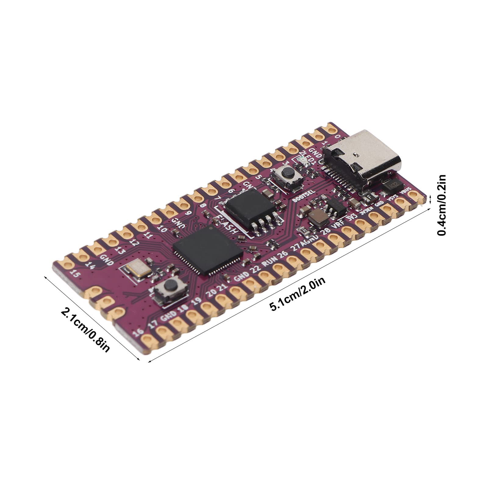 Microcontroller Board for Raspberry Pi Pico RP2040, Dual Core ARM Cortex M0+Processor Flexible Microcontroller Module