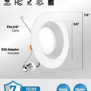 Sunco 96 Pack Retrofit LED Recessed Lighting 6 Inch, 5000K Daylight, Dimmable Can Lights, Baffle Trim, 13W=75W, 1050 LM, Damp Rated - ETL