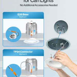 Sunco 96 Pack Retrofit LED Recessed Lighting 6 Inch, 5000K Daylight, Dimmable Can Lights, Baffle Trim, 13W=75W, 1050 LM, Damp Rated - ETL