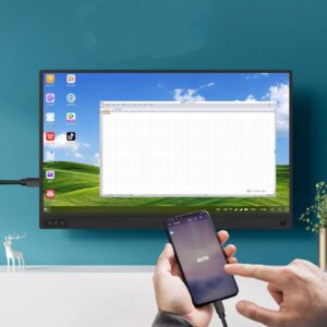 Portable USB Monitor- 15.6 Inch Full HD, IPS, USB Type-C, Dual Speakers, External HDR Computer Display